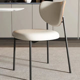 Mid-Century Modern Open Back Upholstered Dining Chairs Image - 7