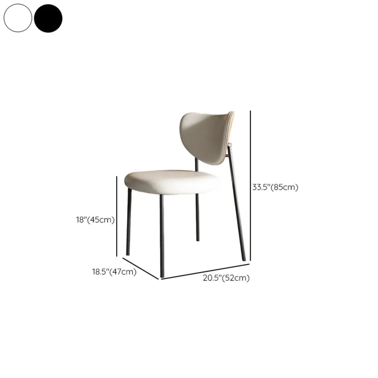 Mid-Century Modern Open Back Upholstered Dining Chairs 