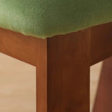 Mid-Century Modern Open Curved-Back Green Cushion Dining Chair Image - 11