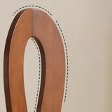 Mid-Century Modern Open Curved-Back Green Cushion Dining Chair Image - 7