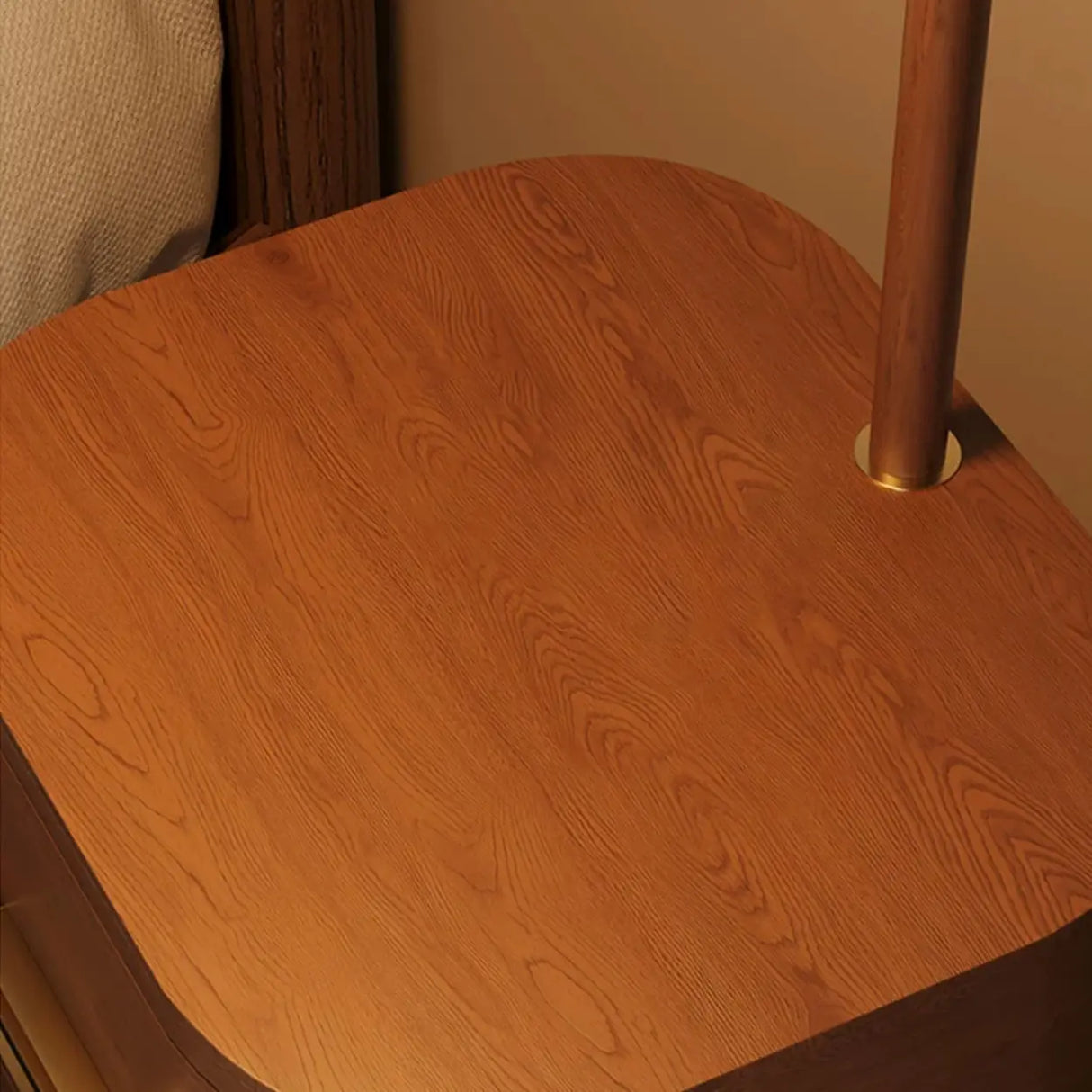 Mid-Century Modern Orange Floor Lamp with Table Drawers Image - 10