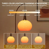 Mid-Century Modern Orange Floor Lamp with Table Drawers Image - 4