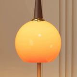 Mid-Century Modern Orange Floor Lamp with Table Drawers Image - 8