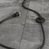 Mid-Century Modern Orange Glass Globe Floor Lamp with Shelf Image - 7