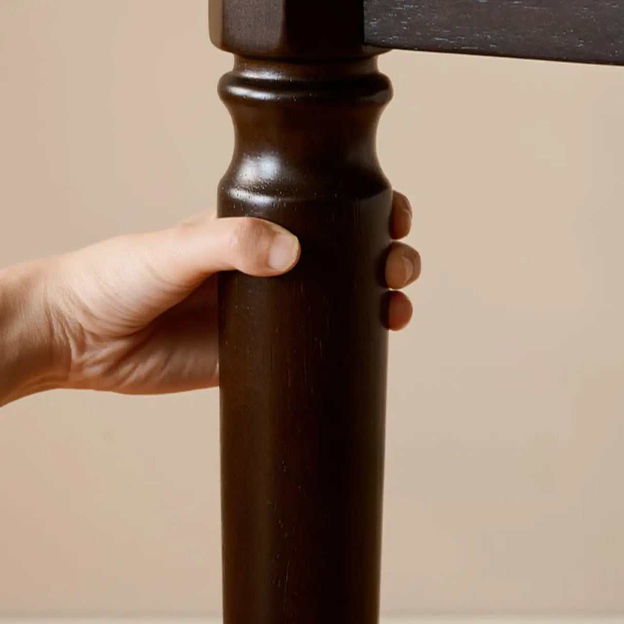 Mid-Century Modern Oval Brown Small Round Extendable Dining Table Image - 7