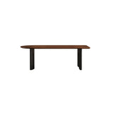 Mid-Century Modern Peninsula Wood Brown Dining Table Image - 4
