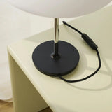 Mid-Century Modern Press-Button Glass Tiered LED Table Lamp Image - 4