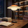 Mid-Century Modern Press-Button Glass Tiered LED Table Lamp Image - 7