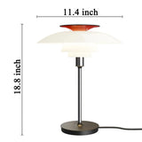 Mid-Century Modern Press-Button Glass Tiered LED Table Lamp #size