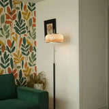 Mid-Century Modern Pull Chain Glass Bowl Round Floor Lamp Image - 2