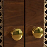 Mid-Century Modern Rattan and Wood Storage Cabinet Image - 10