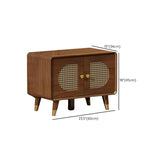 Mid-Century Modern Rattan and Wood Storage Cabinet #size
