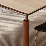 Mid-Century Modern Rectangular Beige Stone Dining Table Image - 8