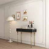 Mid-Century Modern Rectangular Metal Leg Wood Console Table Image - 1