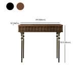 Mid-Century Modern Rectangular Metal Leg Wood Console Table #size