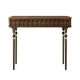 Mid-Century Modern Rectangular Metal Leg Wood Console Table Image - 7