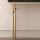 Mid-Century Modern Rectangular Metal Leg Wood Console Table Image - 8