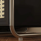 Mid-Century Modern Rectangular Metal Side Table with Cabinet Image - 7