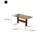 Mid-Century Modern Rectangular Stone Top Shelf Dining Table Image - 11