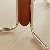 Mid-Century Modern Rectangular Stone Top Shelf Dining Table Image - 5