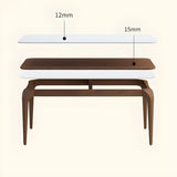 Mid-Century Modern Rectangular White Stone Dining Table Image - 7
