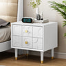 Mid-Century Modern Rectangular Wood Nightstand with Drawers Image - 9