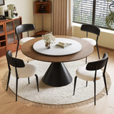 Mid-Century Modern Rotating Lazy Susan Round Dining Table Image - 1