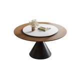 Mid-Century Modern Rotating Lazy Susan Round Dining Table Image - 2