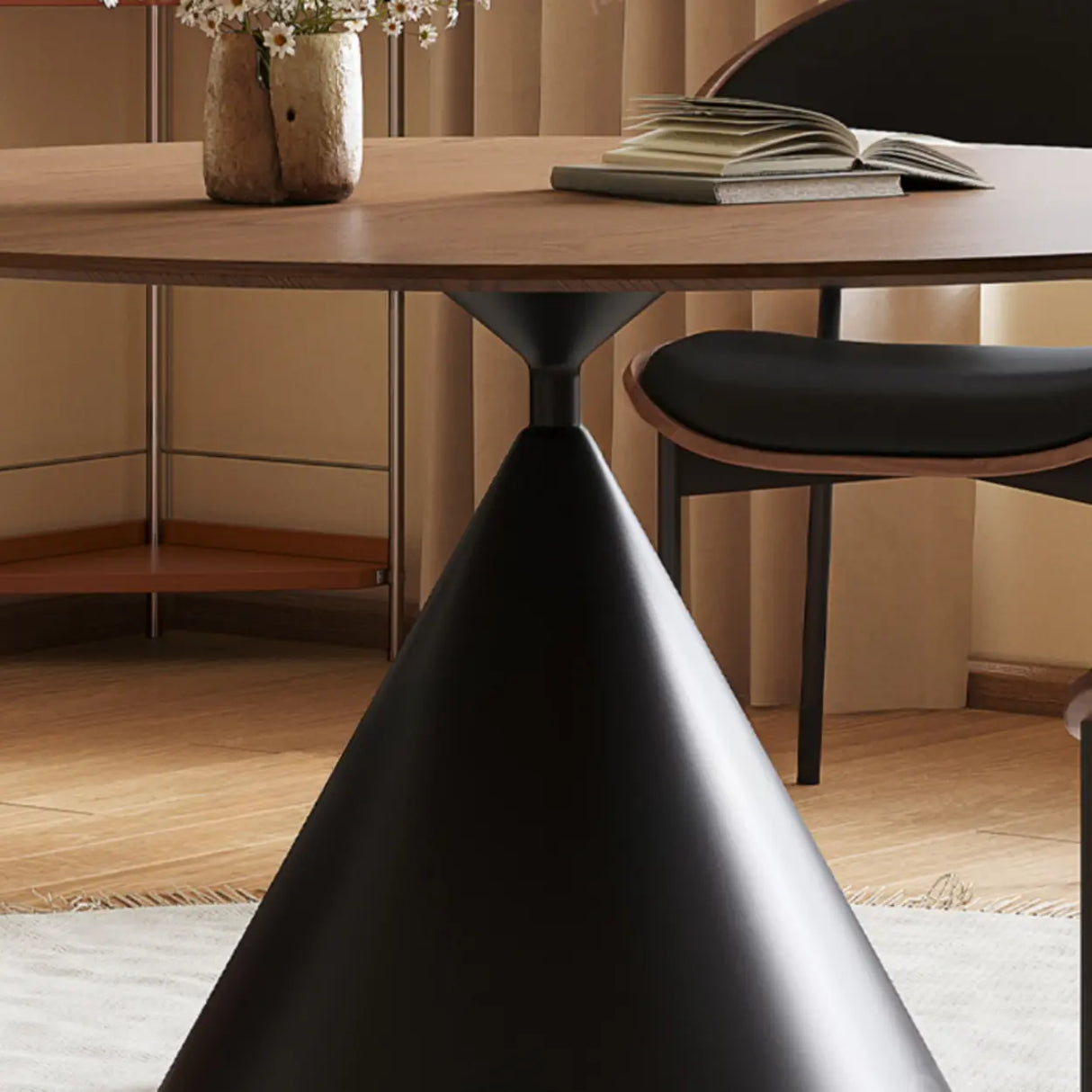 Mid-Century Modern Rotating Lazy Susan Round Dining Table Image - 5