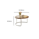 Mid-Century Modern Round Coffee Table with Drawer & Wheel #size