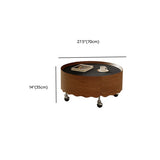 Mid-Century Modern Round Coffee Table with Drawer & Wheel Image - 12