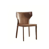 Mid-Century Modern Saddle Leather Armless Dining Chair Image - 5