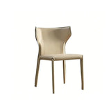 Mid-Century Modern Saddle Leather Armless Dining Chair Image - 6