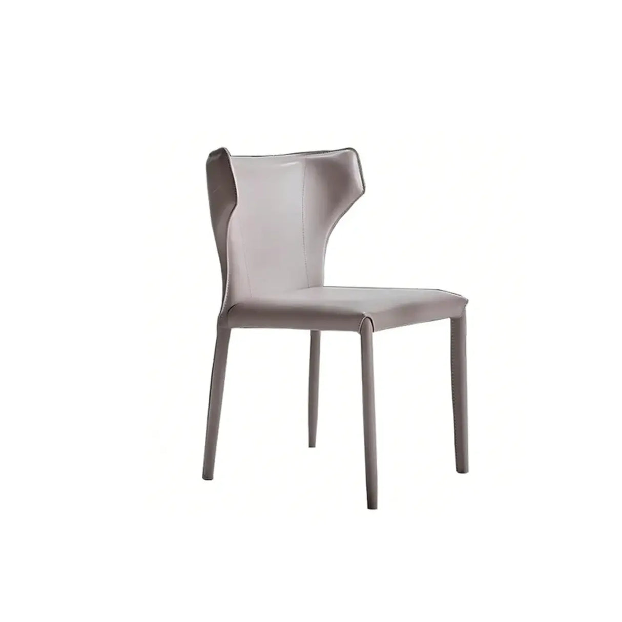 Mid-Century Modern Saddle Leather Armless Dining Chair Image - 8