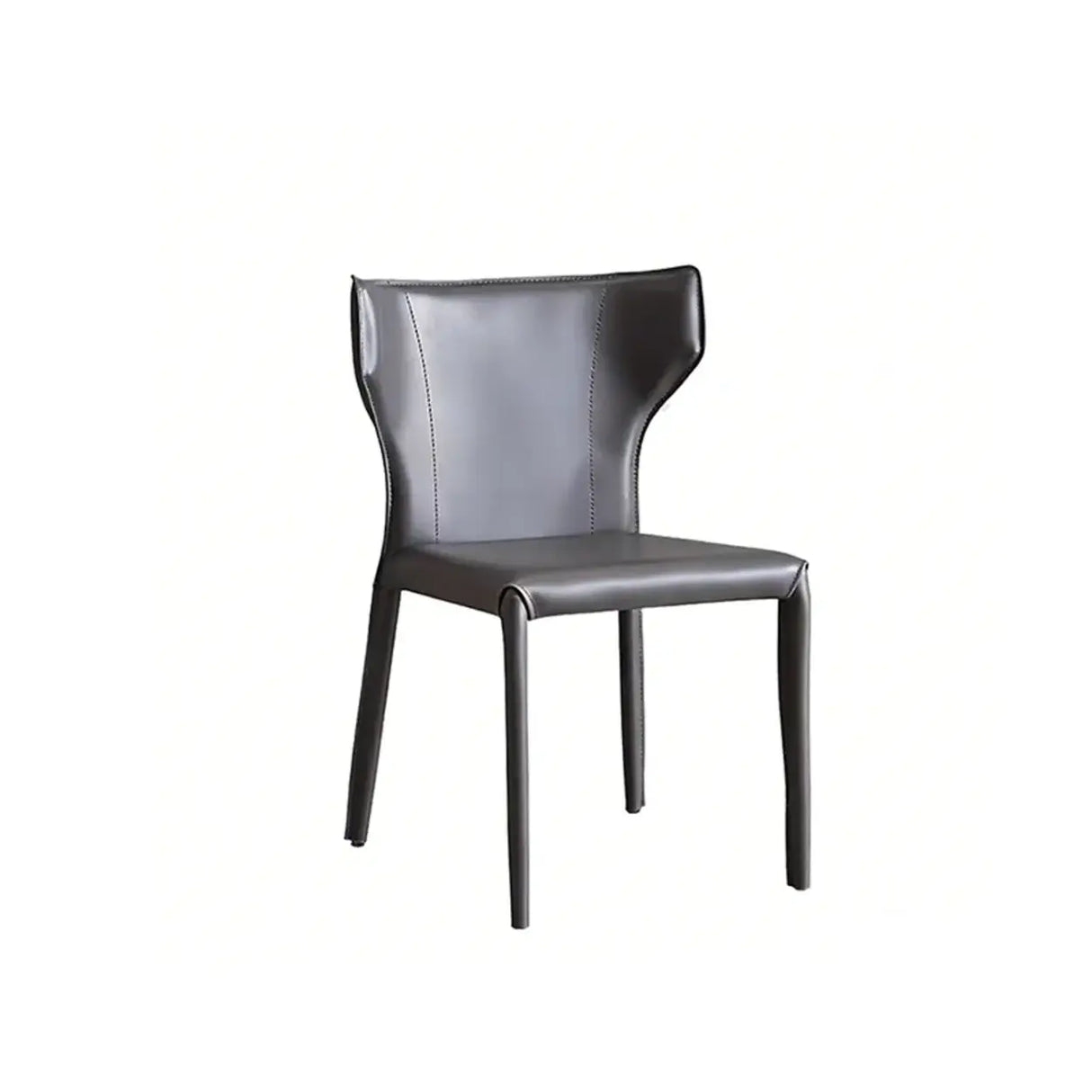 Mid-Century Modern Saddle Leather Armless Dining Chair Image - 9