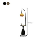 Mid-Century Modern Shelf Adjustable Orange Globe Floor Lamp #size