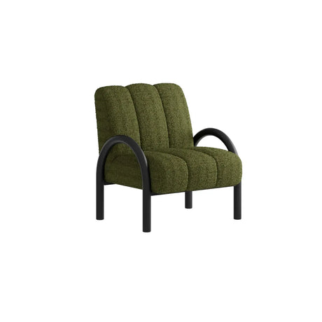 Mid-Century Modern Sherpa Upholstered Armrest Accent Chair Image - 2