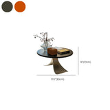 Mid-Century Modern Small Round Wooden Coffee Table #size