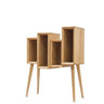 Mid-Century Modern Small Staggered Wood Vertical Leg Bookshelf Image - 2