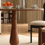 Mid-Century Modern Smalll Stone Top Round Dining Table Image - 10