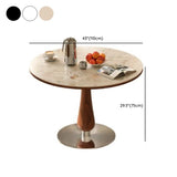 Mid-Century Modern Smalll Stone Top Round Dining Table Image - 14