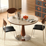 Mid-Century Modern Smalll Stone Top Round Dining Table Image - 6