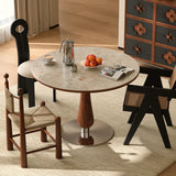 Mid-Century Modern Smalll Stone Top Round Dining Table Image - 7