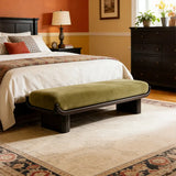 Mid-Century Modern Solid Wood Upholstered Bedroom Bench Image - 12