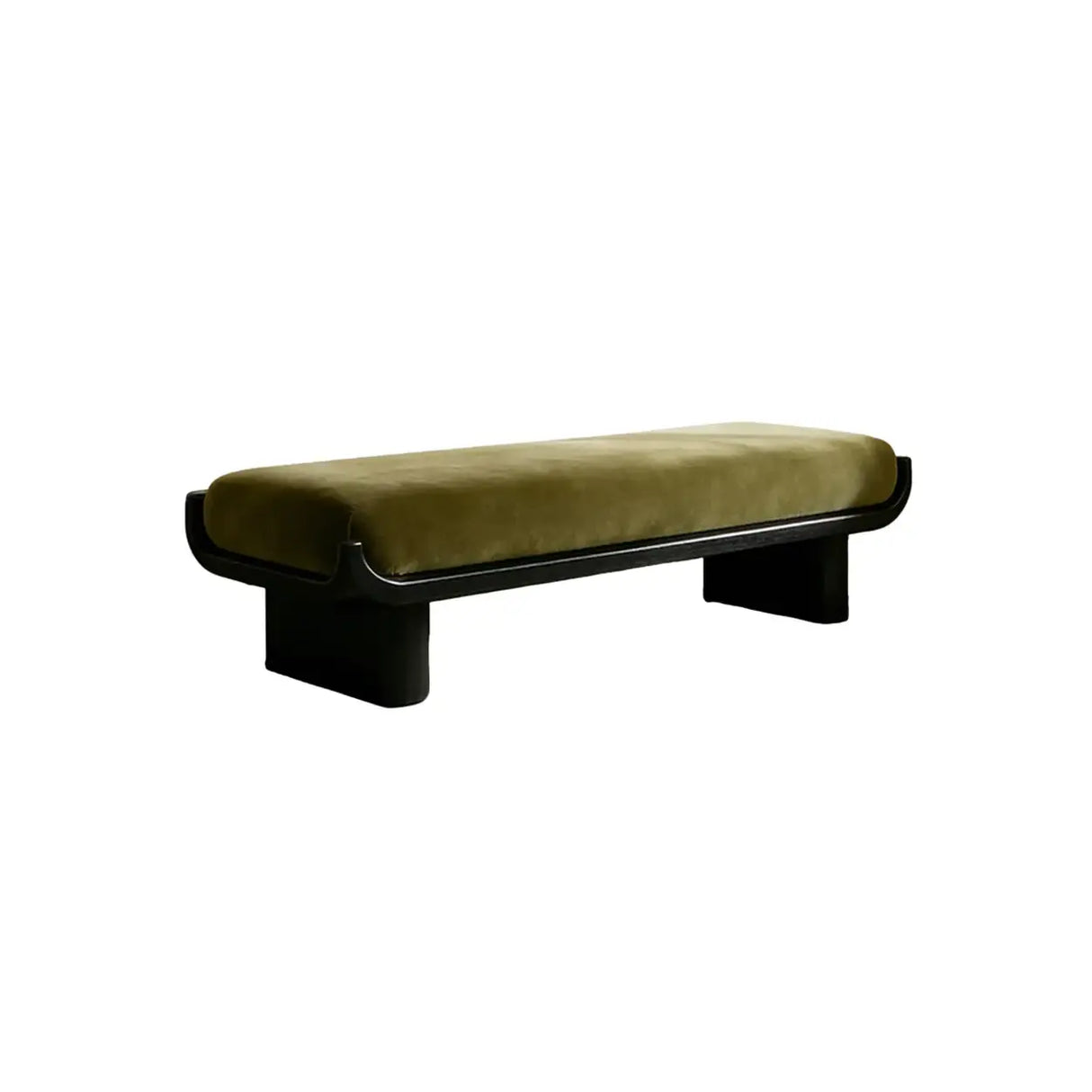 Mid-Century Modern Solid Wood Upholstered Bedroom Bench Image - 17