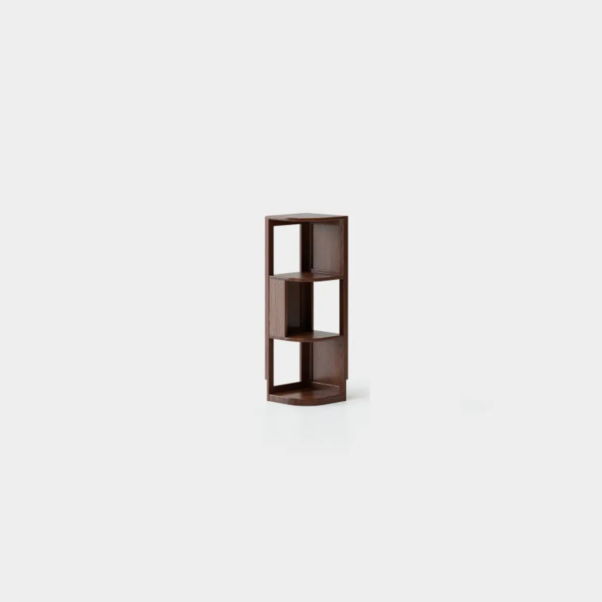 Mid-Century Modern Stand Wood Vertical Corner Bookshelf Image - 10