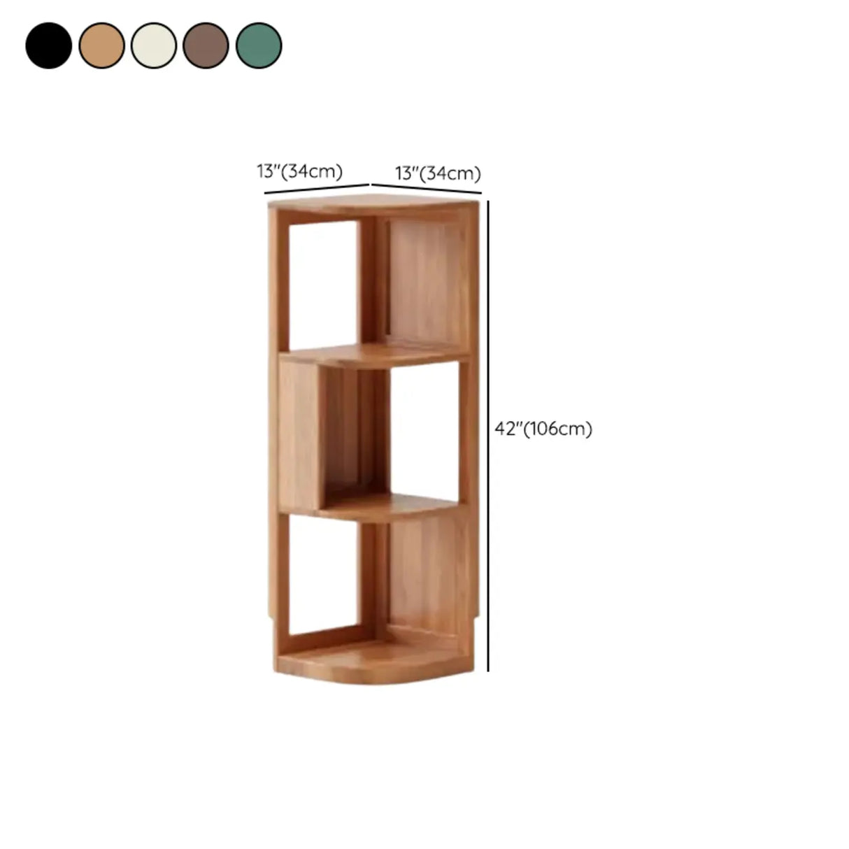 Mid-Century Modern Stand Wood Vertical Corner Bookshelf 