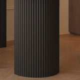 Mid-Century Modern Stone Top Oval Ribbed Leg Dining Table Image - 9