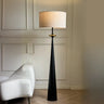 Mid-Century Modern Tapered Column Fabric Drum Floor Lamp Image - 2