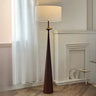 Mid-Century Modern Tapered Column Fabric Drum Floor Lamp Image - 3